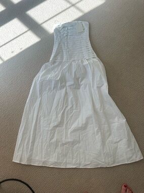 Peppermayo White Strapless Midi Dress